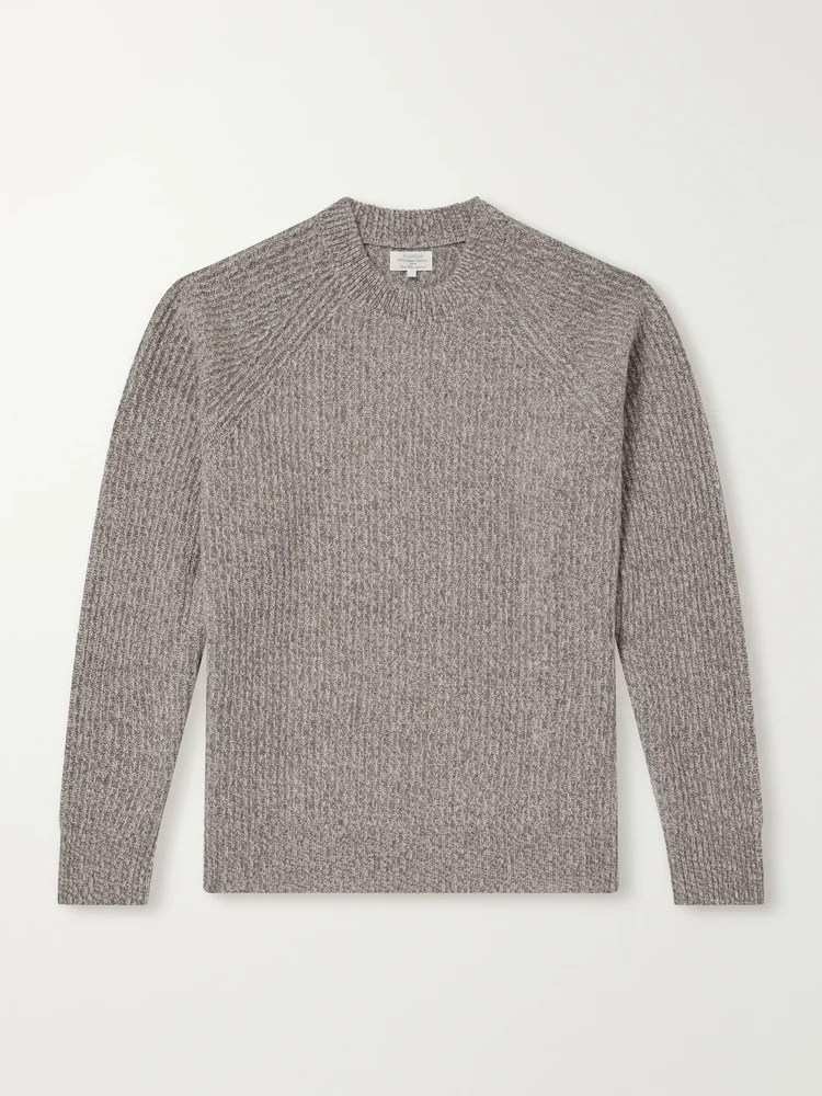 Marl Wool and Cashmere-Blend Crewneck Sweater