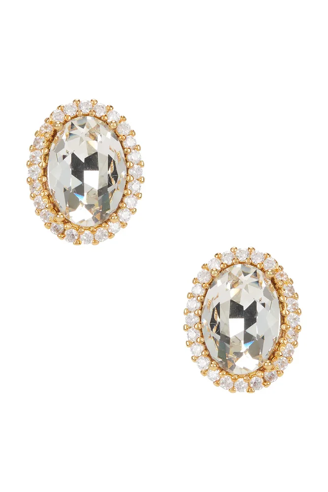 Omega Clasp Oval Stud Earrings