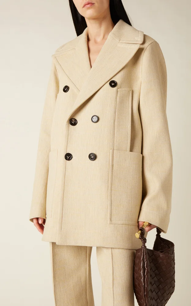 Double-Breasted Cocoon Coat