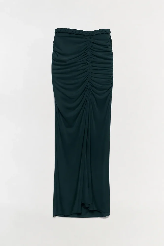 Juna Draped Jersey Midi Skirt