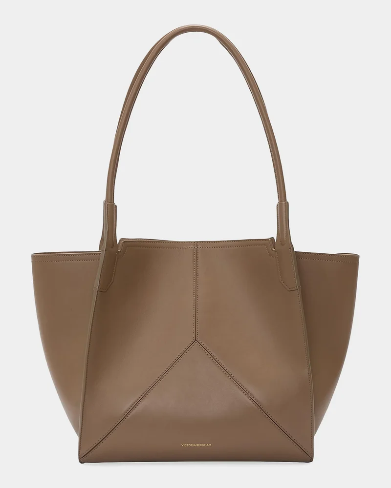 Victoria V-Stitch Leather Tote Bag