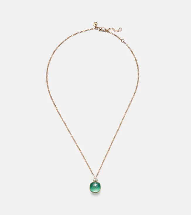 Nudo Classic 18kt rose and white gold necklace with gemstones