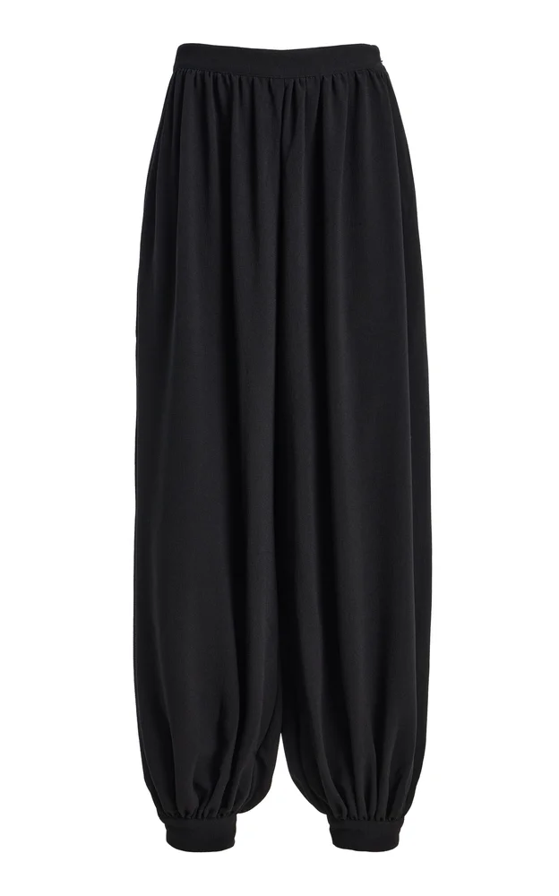 Balloon Pleated Jersey Pants