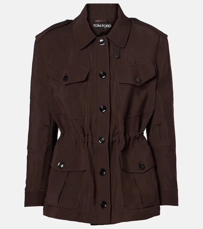 Leather-trimmed field jacket