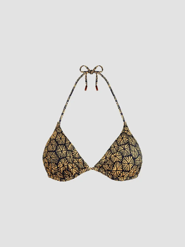 Carapaces Printed Triangle Bikini Top