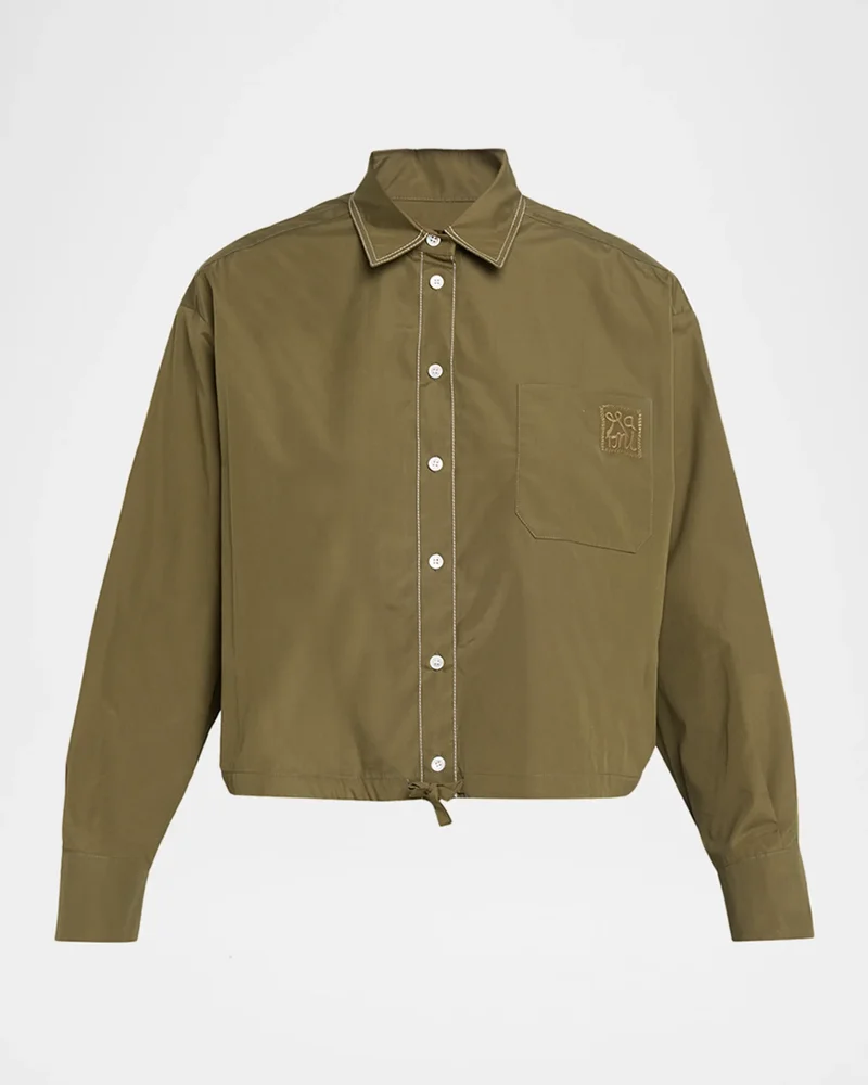 Cotton Boxy Fit Button-Down Shirt