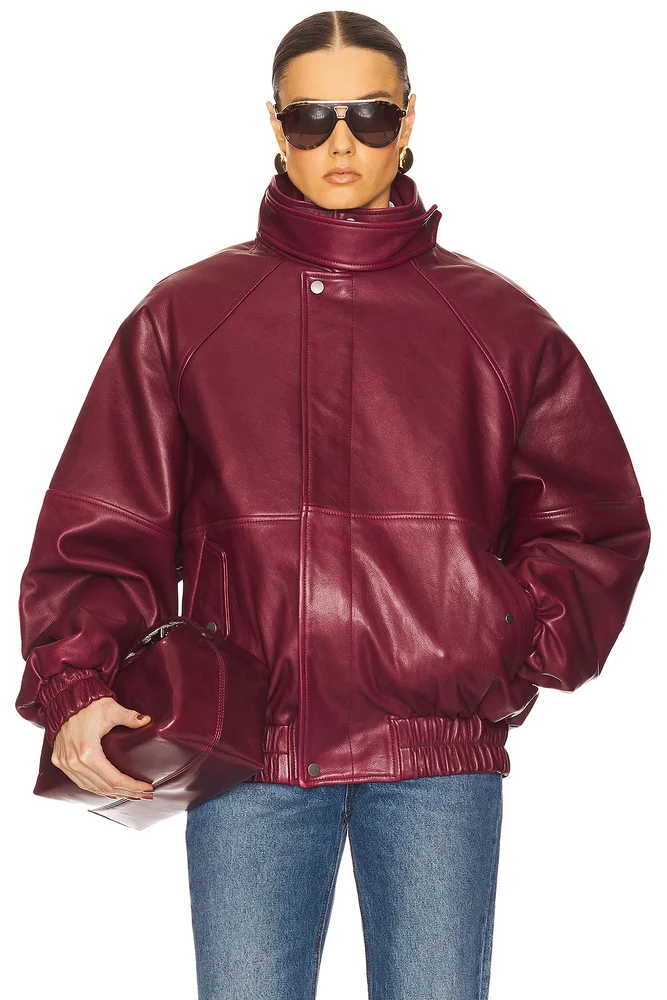 The Oversized Leather Bomber