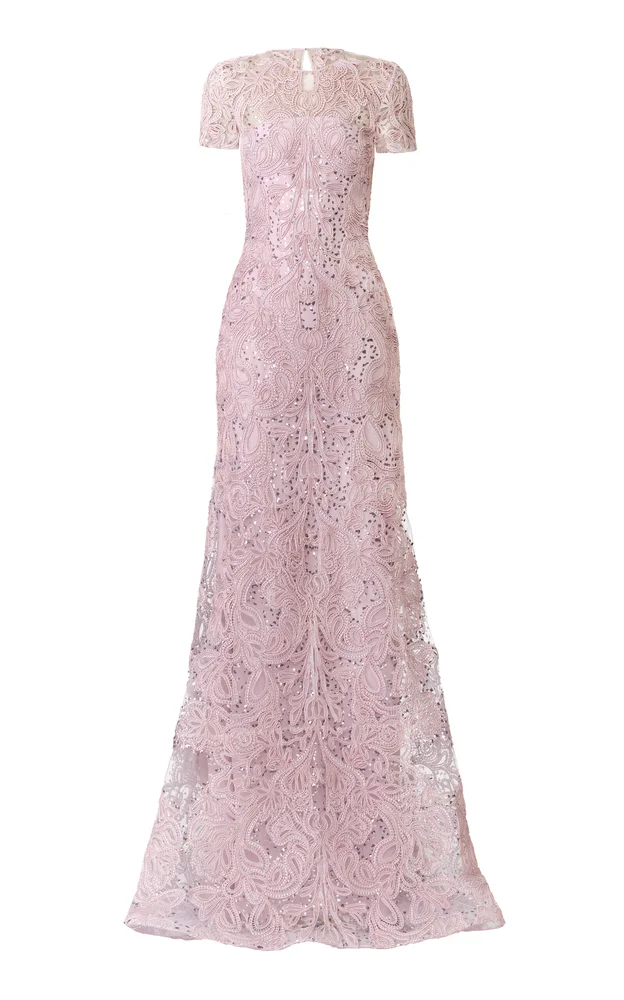Fit-And-Flare Sequined Gown