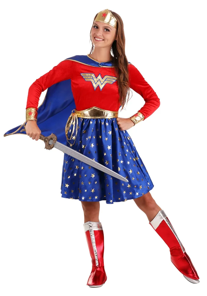 Wonder Woman Long-Sleeved Dress