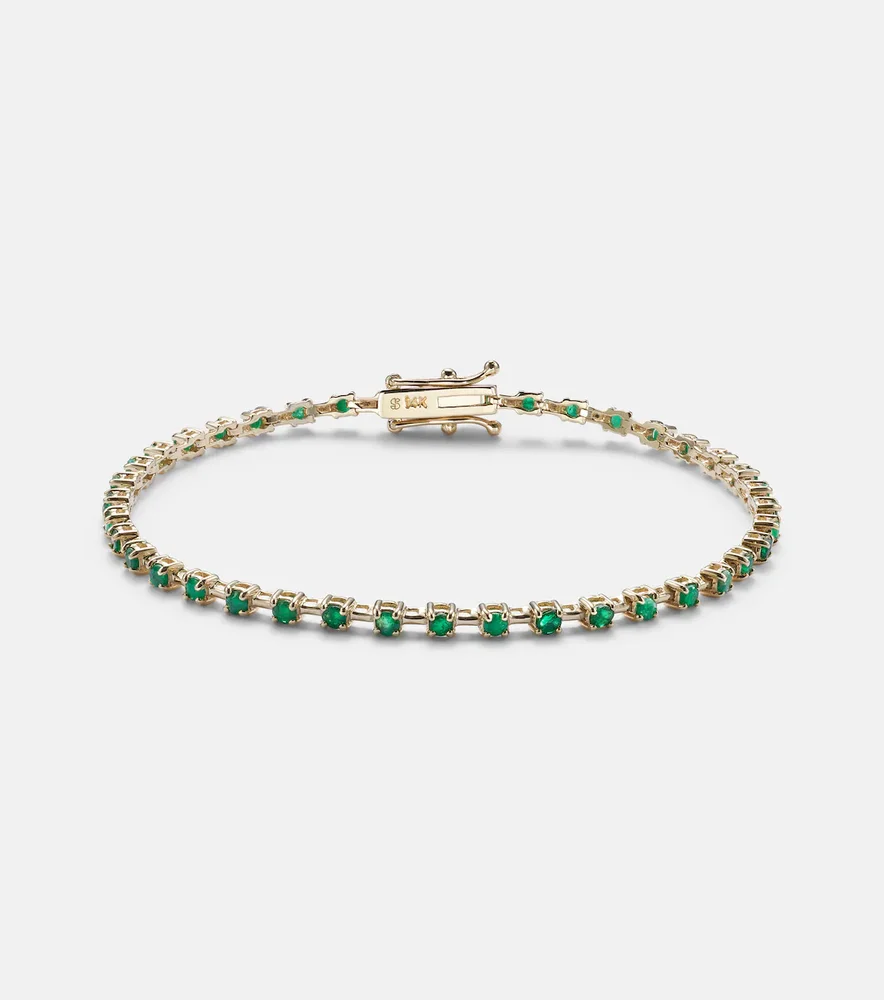 Emerald Ace 14kt gold tennis bracelet with emeralds