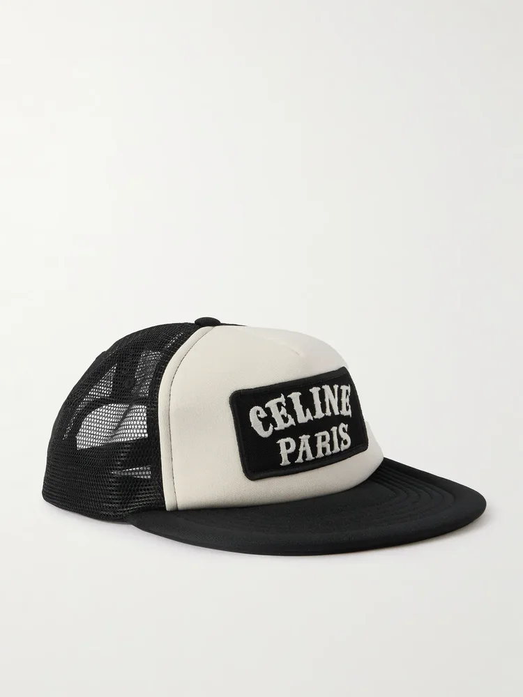 Logo-Appliquéd Cotton-Canvas and Mesh Trucker Cap
