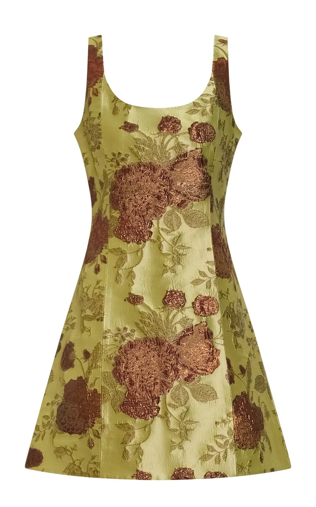 Cecily Metallic Jacquard Dress