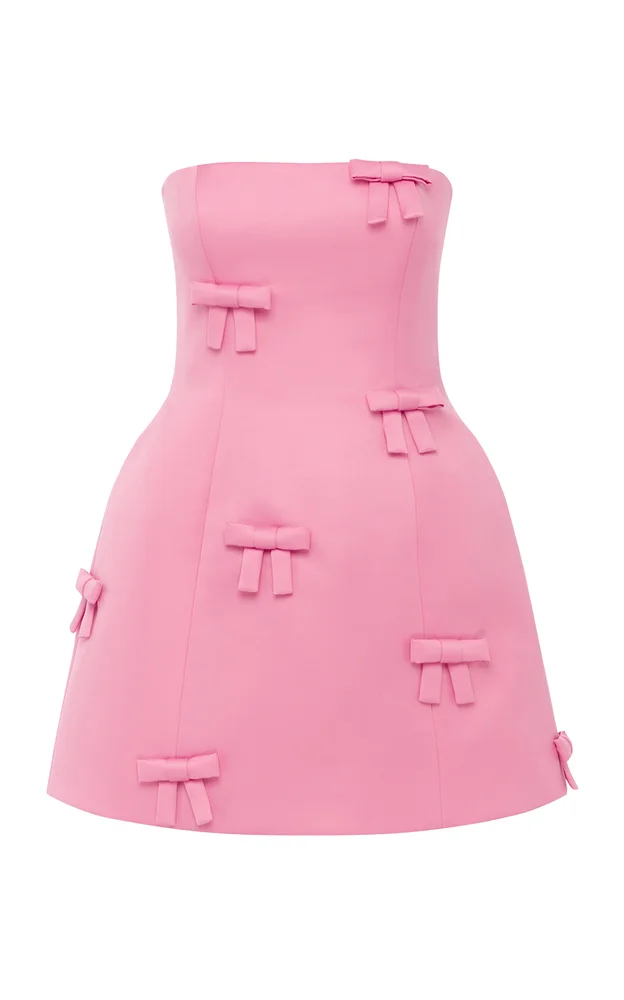 Roselle Bow-Embellished Mini Dress