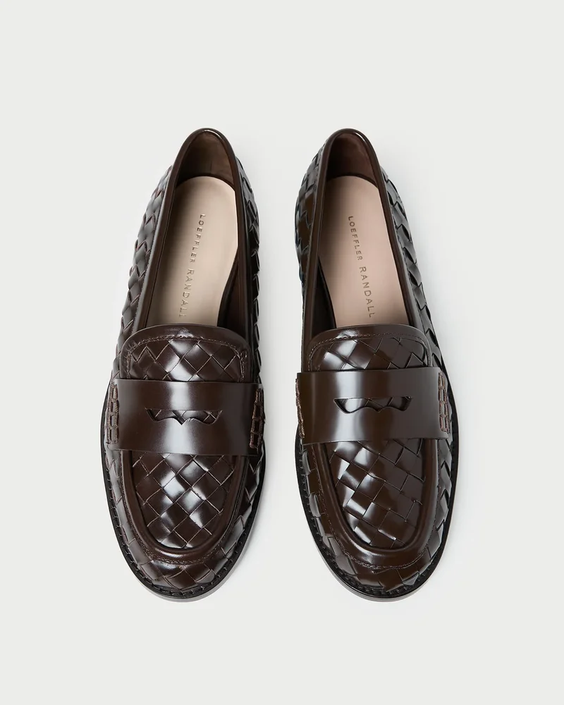 Rachel Woven Leather Loafer in Espresso