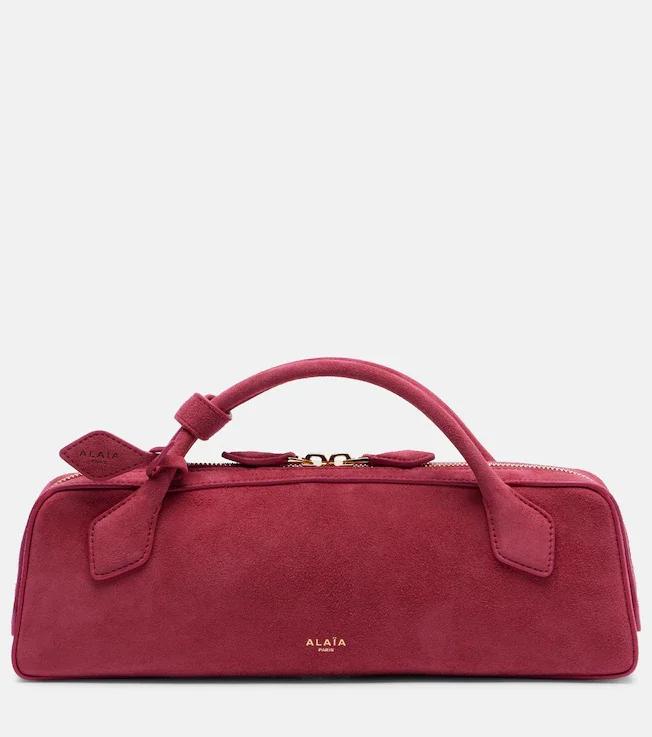 Le Teckel Small suede clutch