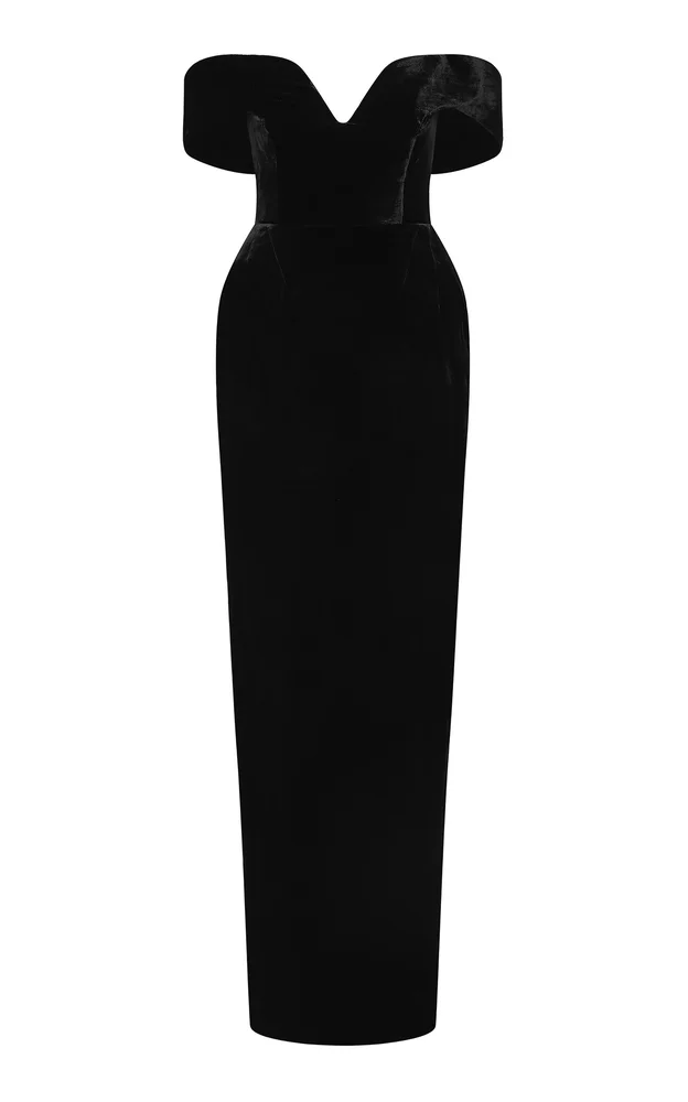 Ryn Off-Shoulder Velvet Gown