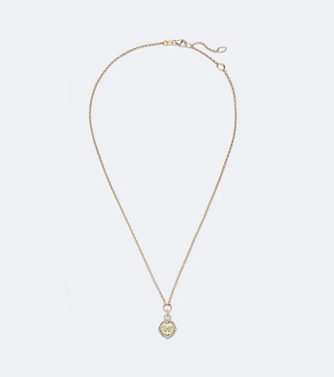 Reverie 18kt gold pendant necklace with diamonds and topaz