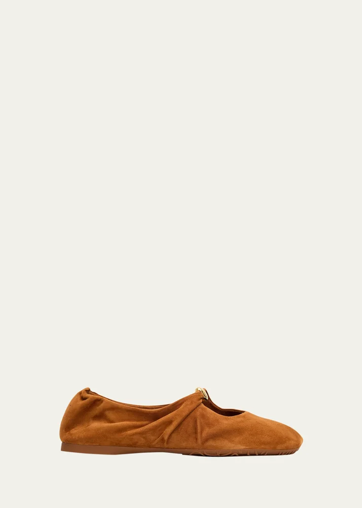 Pebble Suede Ballerina Flats