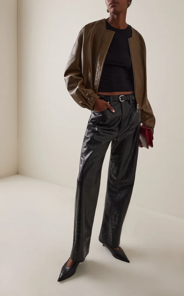 Verica Faux Leather Wide-Leg Pants