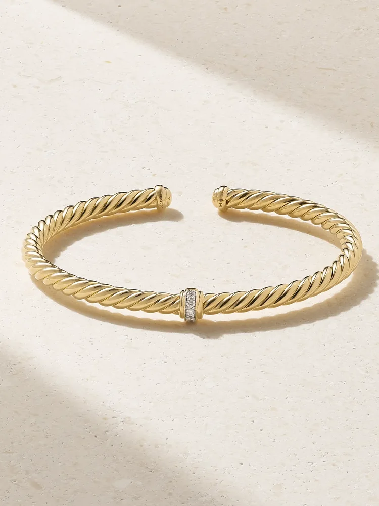 Cablespira® Flex Station 18-karat gold diamond cuff