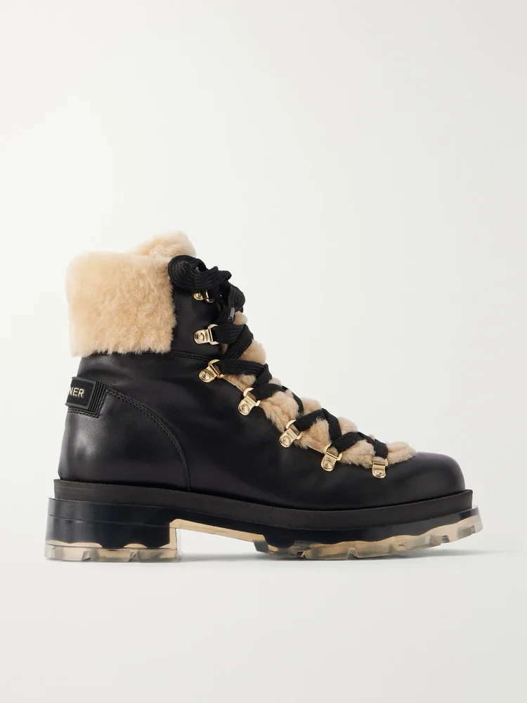 Swansea 9 shearling-trimmed leather ankle boots