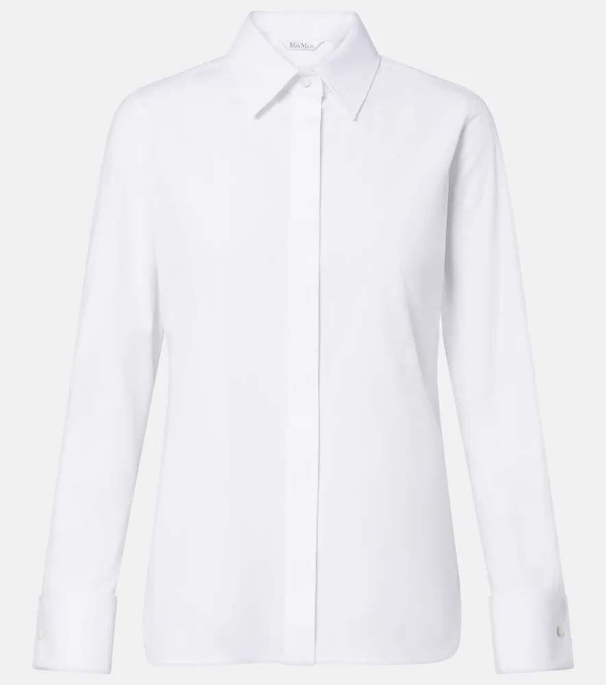 Cotton-blend poplin shirt