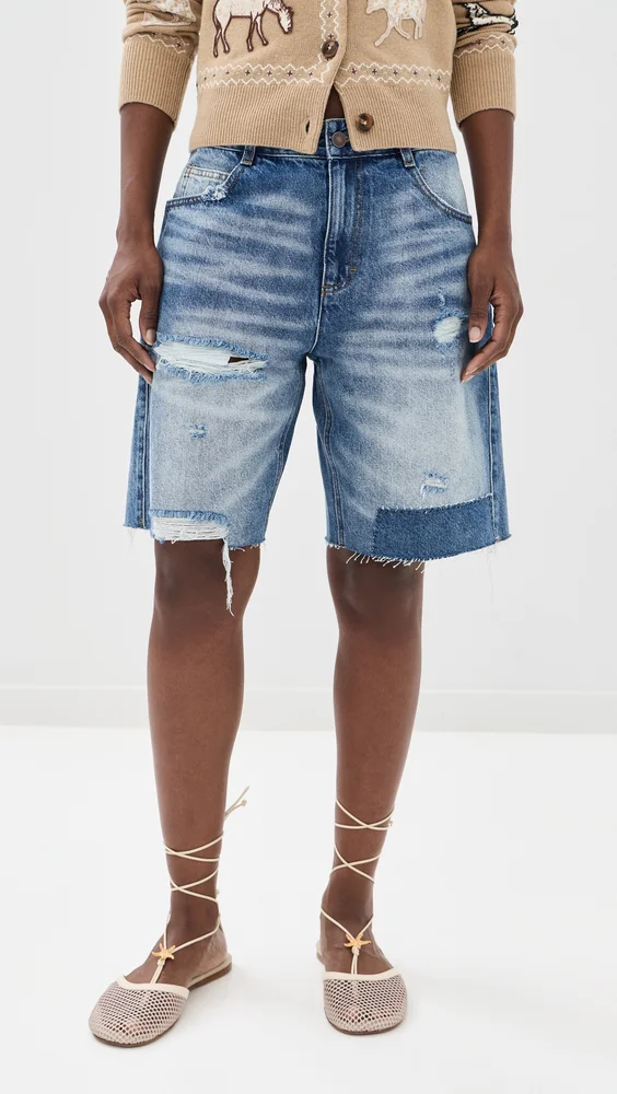Milene Denim Knee Shorts