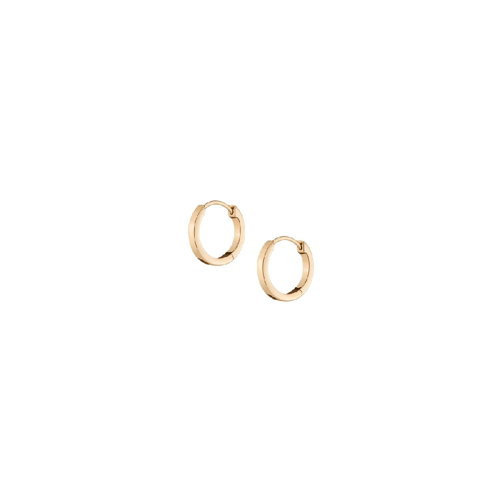 12mm Gold Hinged Huggie Earrings