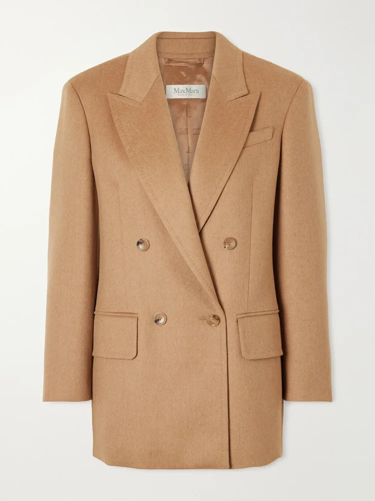 Olimpia double-breasted camel-hair blazer
