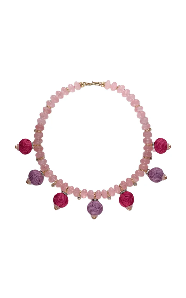 Exclusive La Isla Yam Rose Quartz Necklace