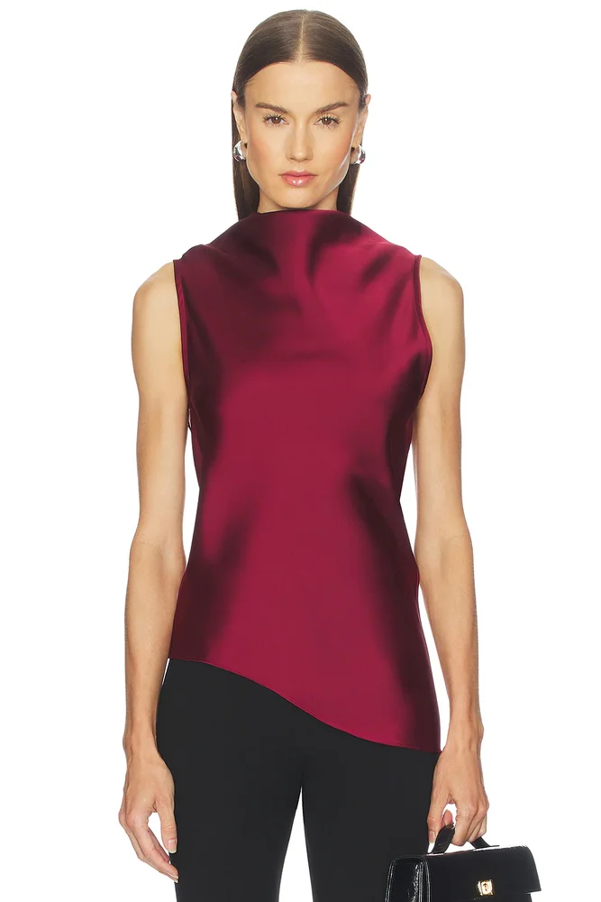 Satin Cowl Neck Top