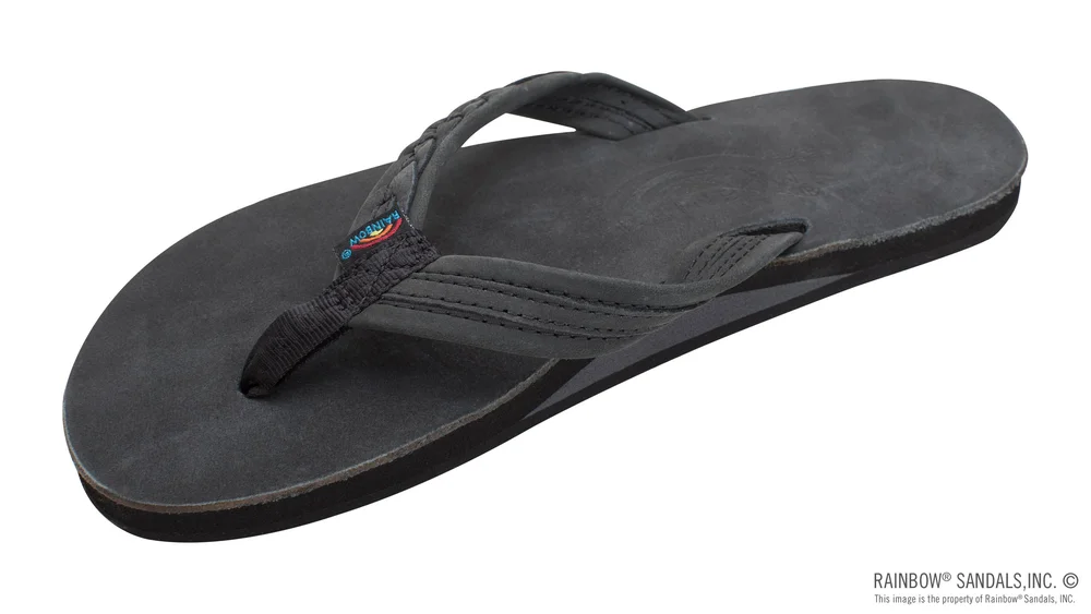 The Madison - Single Layer Arch Support with a Braid on a 3/4" Medium Rolled Strap (Premier Black)