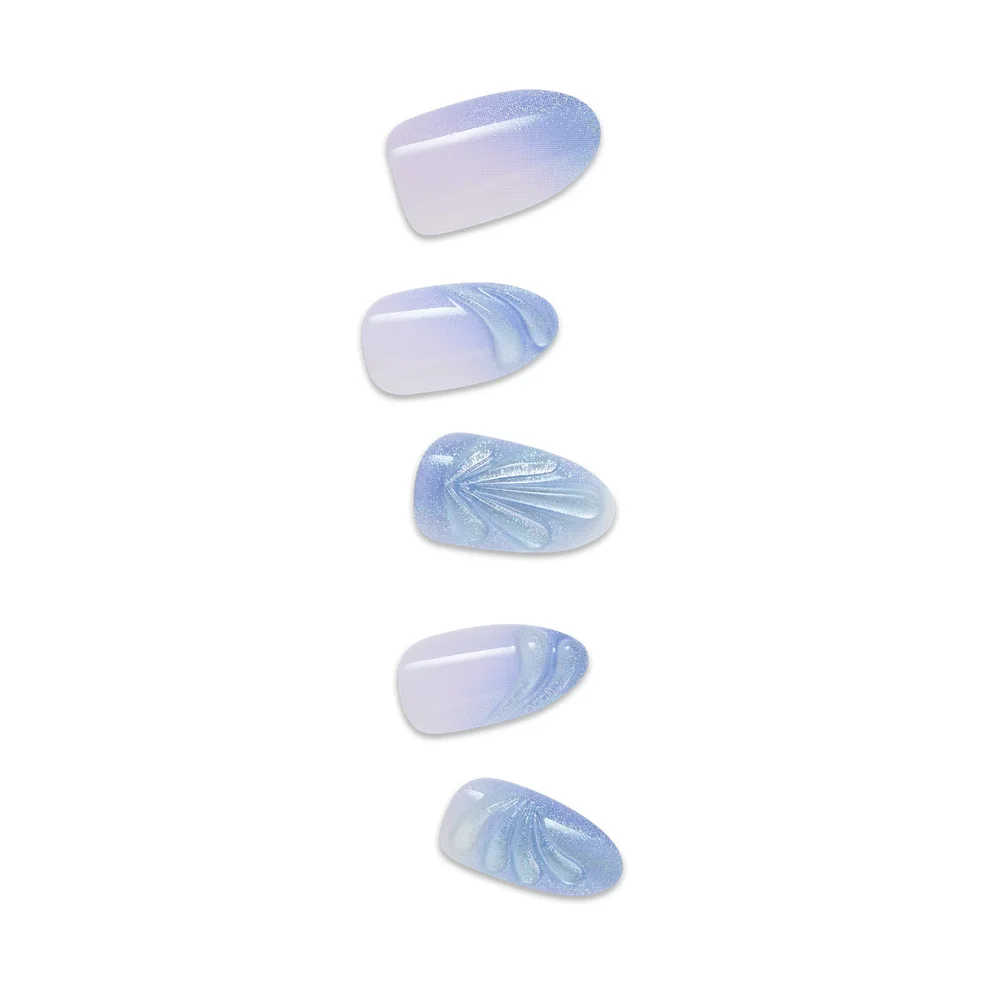 Impress Design No Glue Fake Press On Nails - Ciel | Design, Blue, Medium, Almond, Manicure