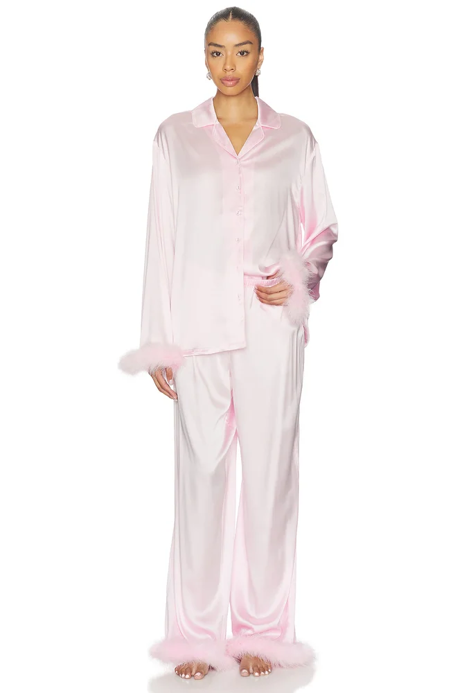 Feather Trim Long Set