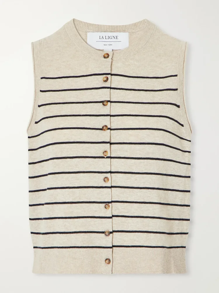 lee striped knitted vest