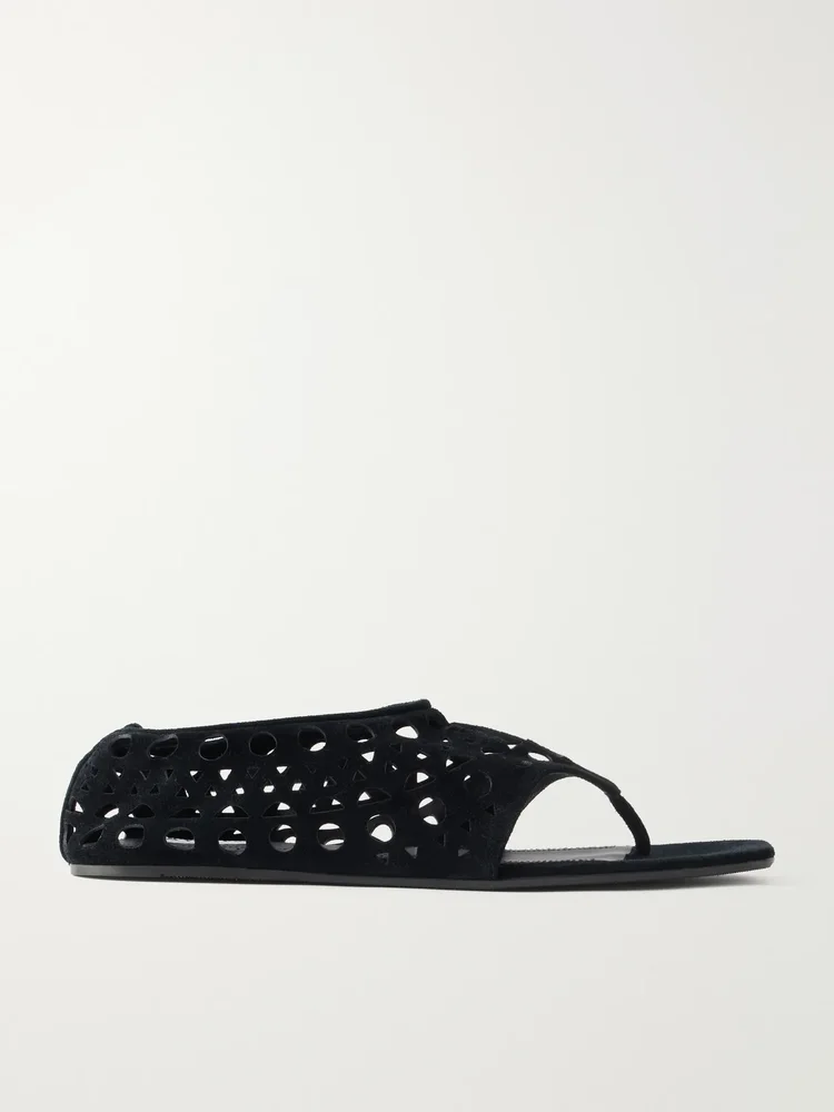 neo vienne perforated suede flats