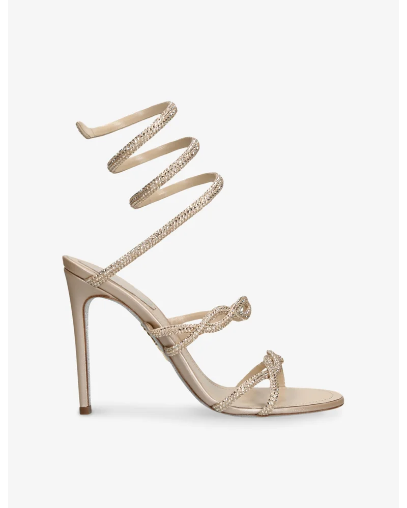 Cleo Twist 105 Crystal-Embellished Leather Heeled Sandals