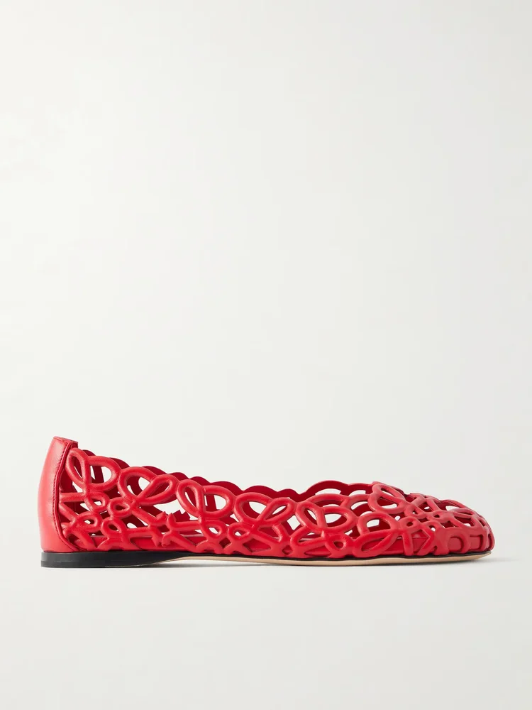 Petal Anagram leather ballet flats