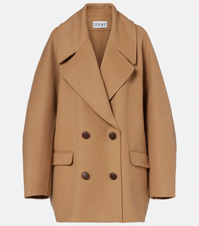 Oversized wool peacoat