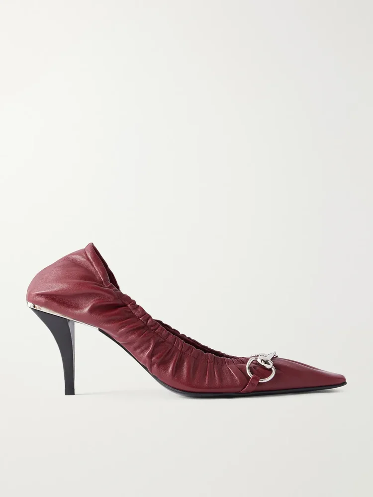 vittoria 75 horsebit embellished leather pumps