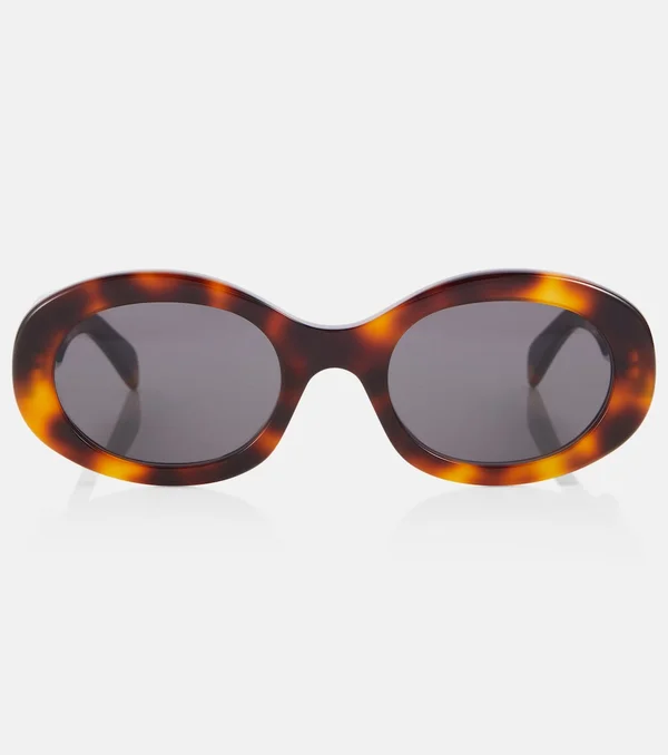 Triomphe 01 oval sunglasses in brown - Celine Eyewear