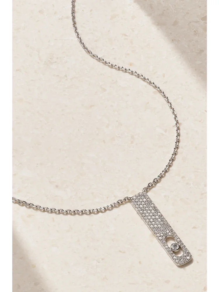 My First Diamond 18-karat white gold diamond necklace
