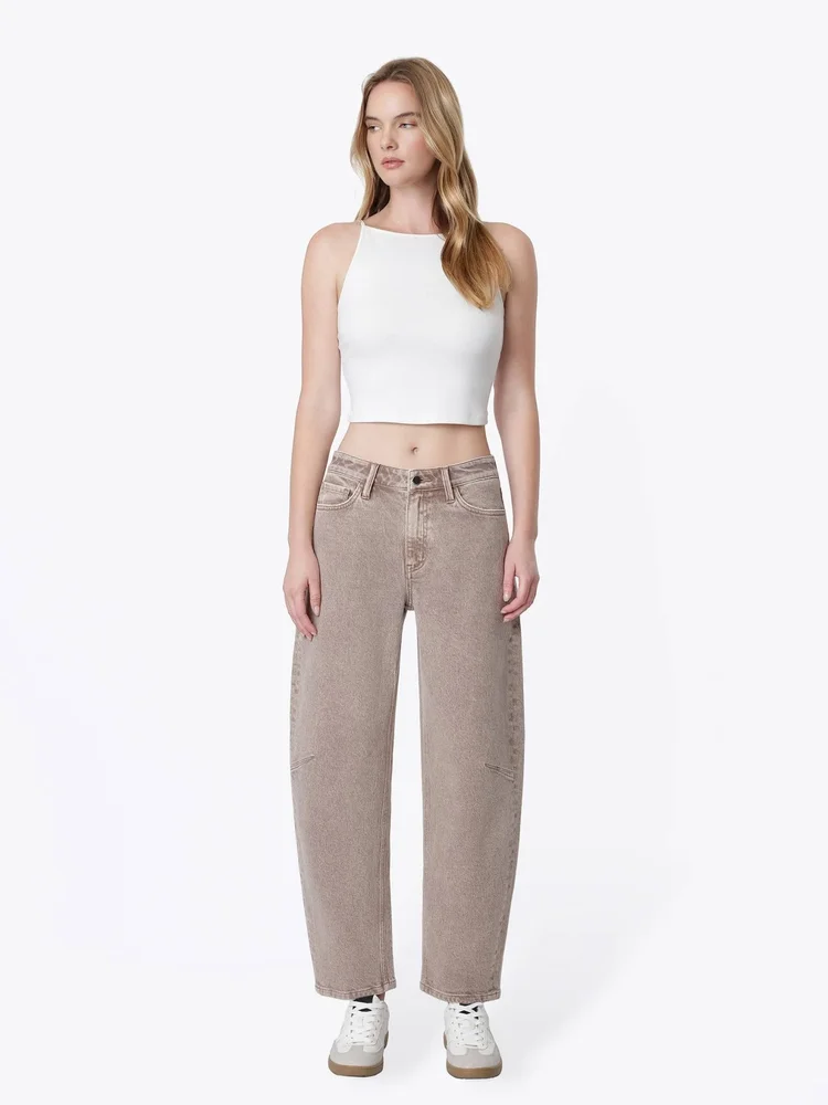 HIGH RISE CROP BARREL JEANS