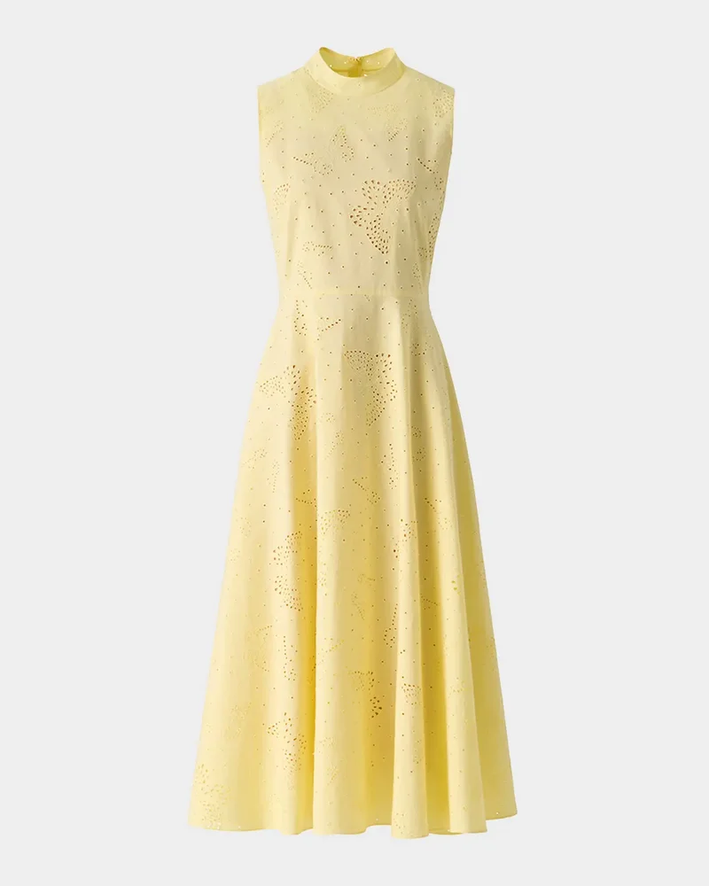 Butterfly Broderie Anglaise Sleeveless Midi Dress