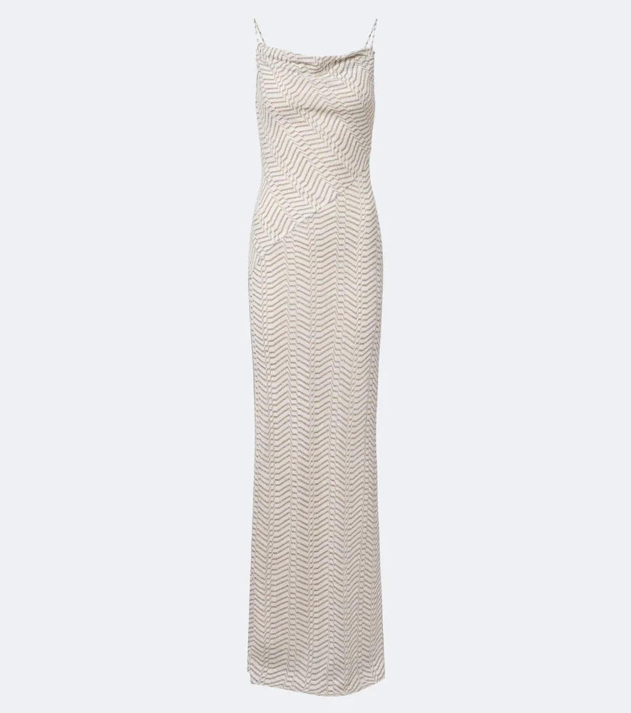 Zigzag lamé maxi dress