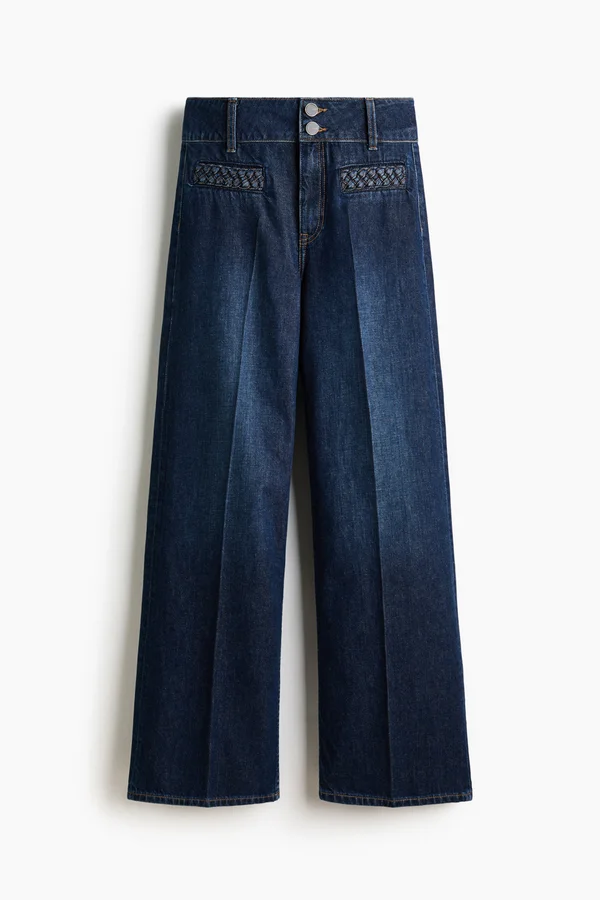 Wide High Jeans - Dark denim blue - Ladies