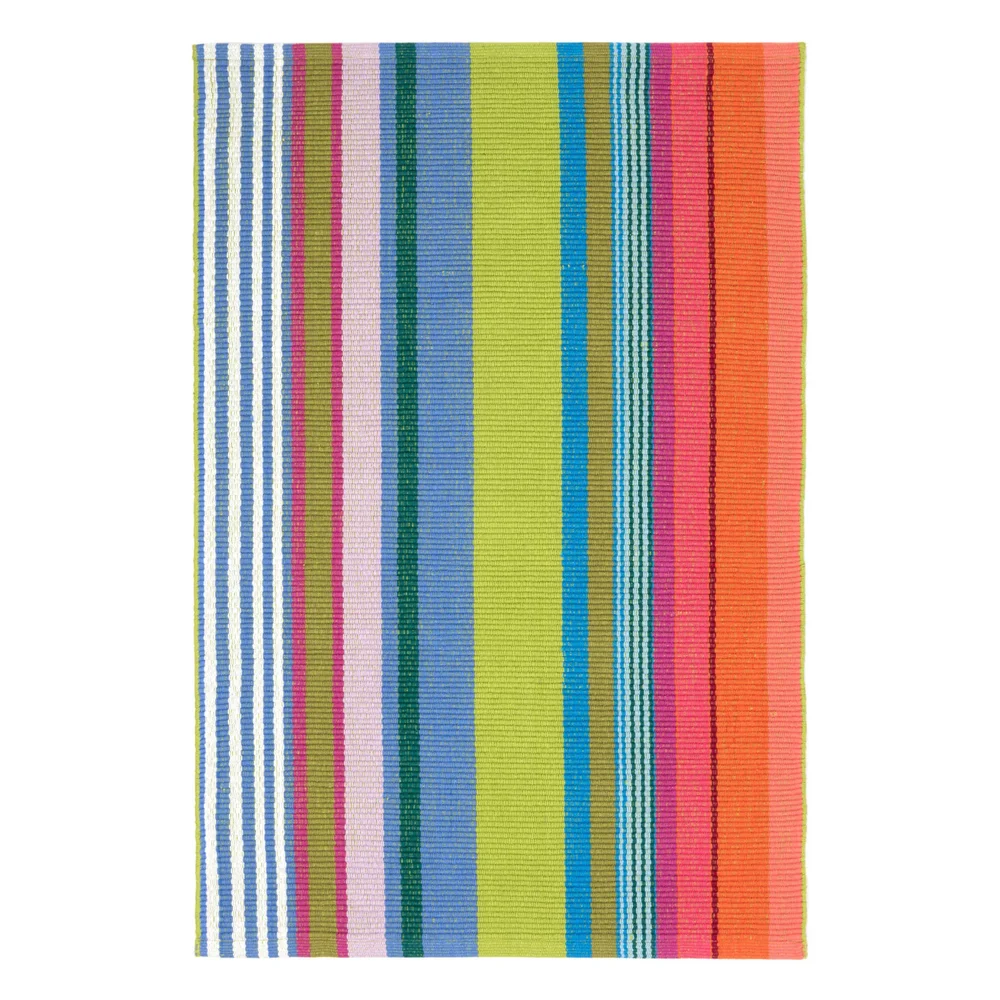 Mellie Stripe Handwoven Cotton Rug in Multi