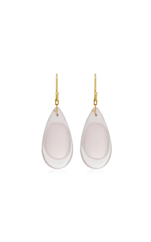Droplet 18K Yellow Gold Quartz Earrings