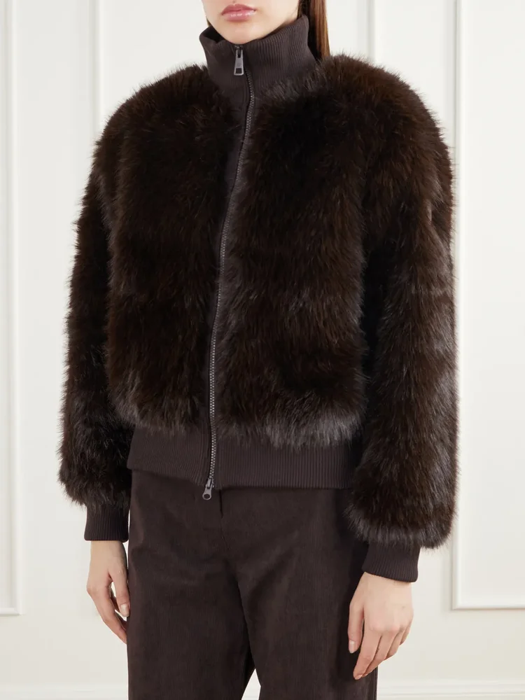 Dovre rib-trimmed plush ski jacket