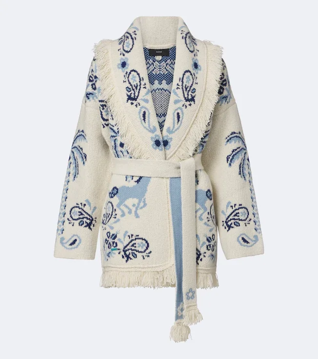 Island Roots Foulard wool, cashmere, and cotton cardigan